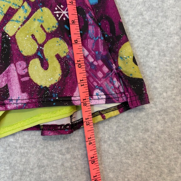 Y2K Flirty Skirty Purple Graffiti Glitter Mini Skirt Skort Women's Small Artsy - Picture 8 of 10